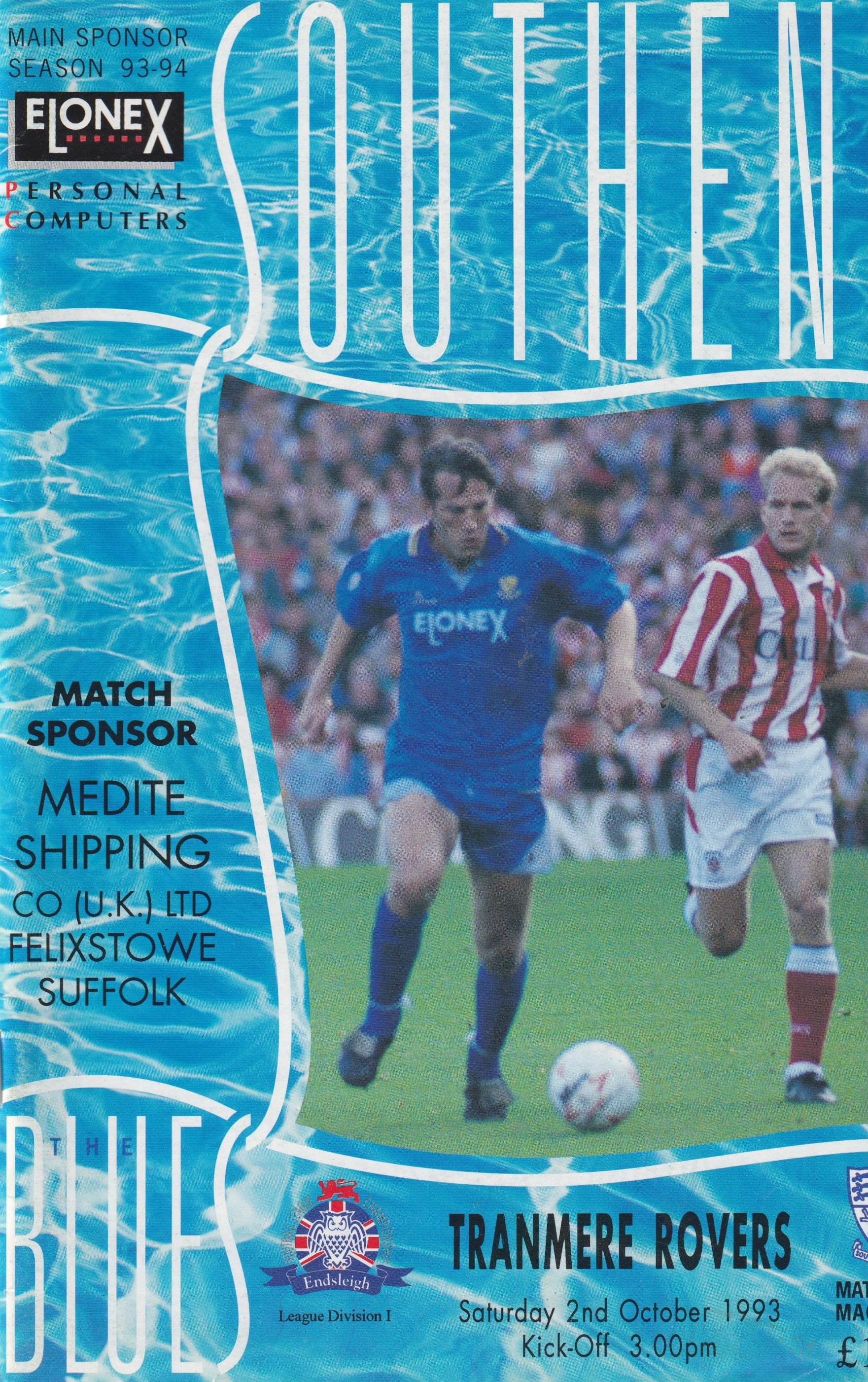 Southend United v Tranmere Rovers match programme